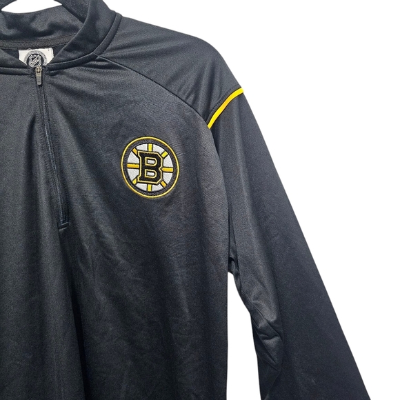 Men's Boston Bruins Antigua Black Glacier Quarter-Zip Pullover Jacket Size Large - Picture 2 of 7